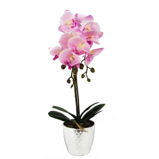 Leaf 50cm Phalaenopsis Orchid Artificial - Light Pink Silver Pink unisex