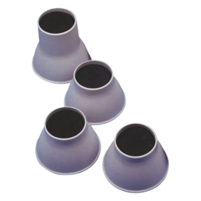 Loops 4 Pk Grey Plastic Bed Raisers - Supports Most Furniture - 90mm Height Increase Grey