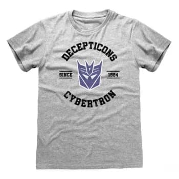 Transformers - Decepticons Cybertron Unisex Large T-Shirt - Grey