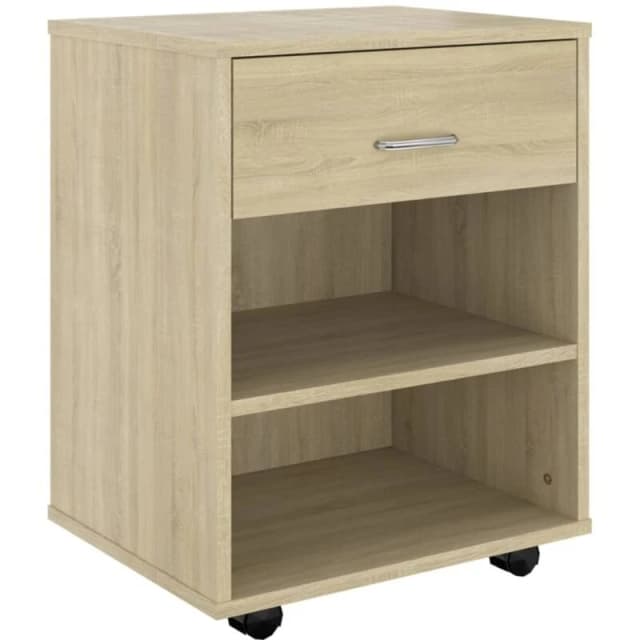 VIDAXL Rolling Cabinet Sonoma Oak 46x36x59cm Engineered Wood vidaXL 8720286610084