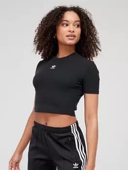 Adidas Originals Cropped T-Shirt W, Black, Female, T-Shirts, HF3395
