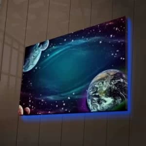 NASA-018 Multicolor Decorative LED Lighted Canvas Painting