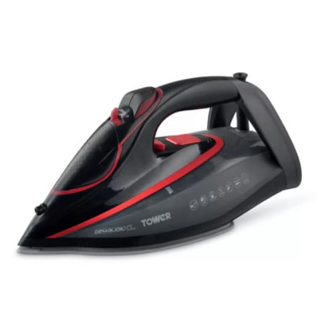 TOWER T22034RED One Temp Steam Iron - Red & Black, Red,Black 5056462395302