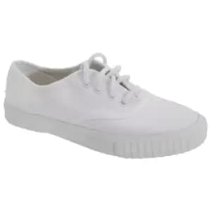 Dek Kids Unisex Junior Lace White Canvas Gym Plimsolls (1 UK) (White)