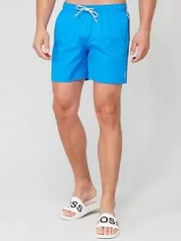 BOSS Iconic Swim Shorts - Blue , Bright Blue, Size L, Men