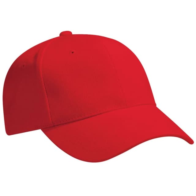 Beechfield Beechfield Men Pro-Style Heavy Brushed Cotton Baseball Cap Headwear Pack of 2 in Red Red One Size Male 5059269088392