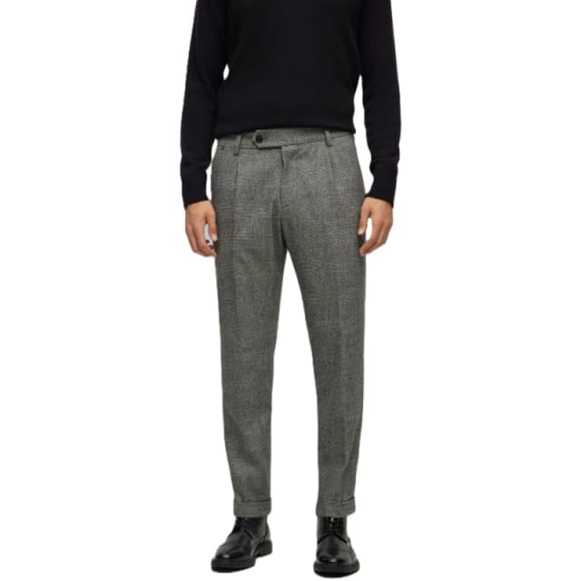 Boss Mens P Perin Pleat Tailored Trousers Black male 30W R