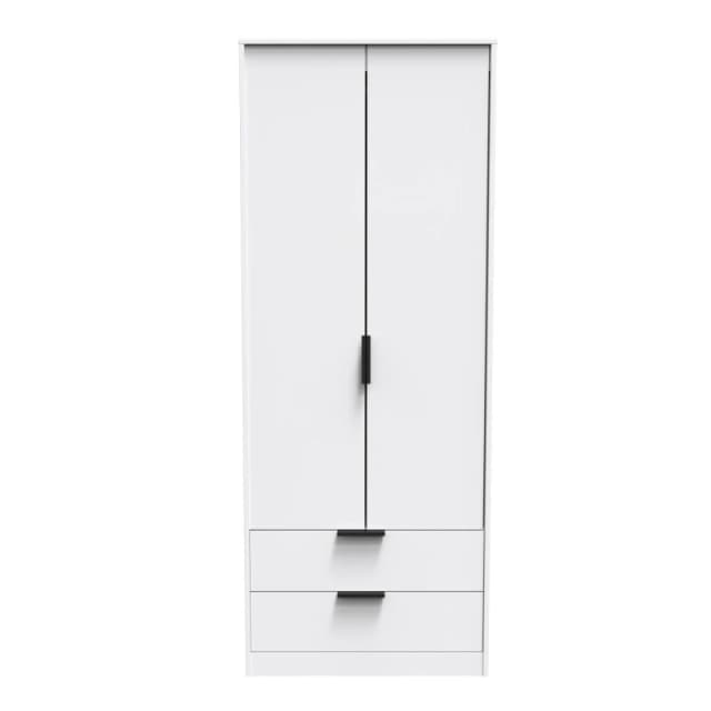 Fuji 2 Door 2 Drawer Wardrobe In White Matt (Ready Assembled)