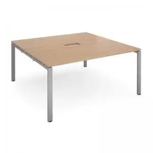 Adapt square boardroom table 1600mm x 1600mm with central cutout 272mm