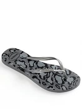 Havaianas Slim Animals Flop Flop - Grey/Silver, Size 5, Women