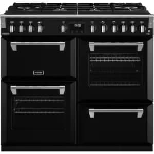 Stoves Richmond Deluxe ST DX RICH D1000DF GTG BK 100cm Dual Fuel Range Cooker - Black - A Rated