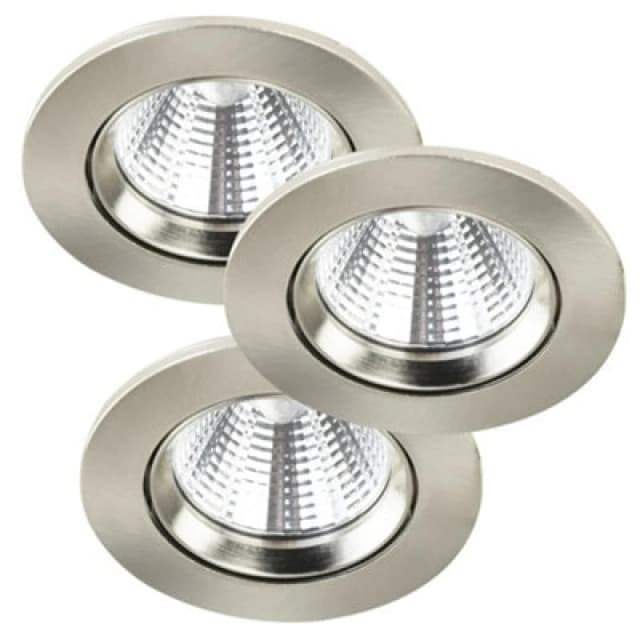 Nordlux Fremont Metal Downlight 3 Pack Silver,mains Led