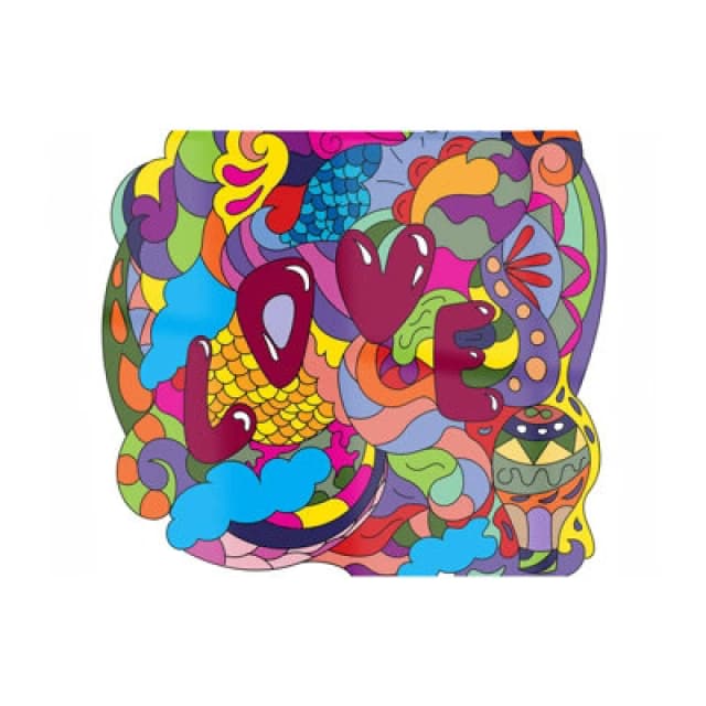 Warren Reed Designer Motley Doodling Love Glass Chopping Board