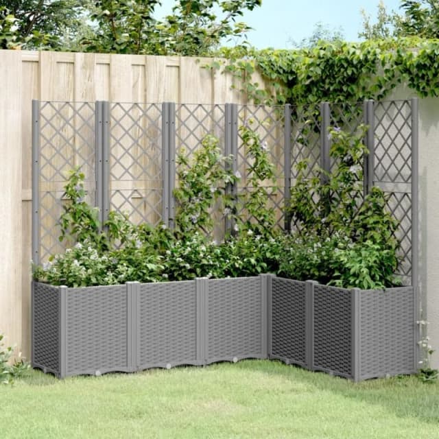 VIDAXL Vidaxl - Garden Planter with Trellis Light Grey 160x120x140cm pp 8721012410848