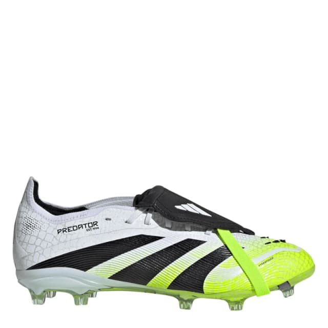 adidas Predator Elite Fold-Over Tongue Childrens Firm Ground Football Boots White/Blk/Lemon male C10 (28)