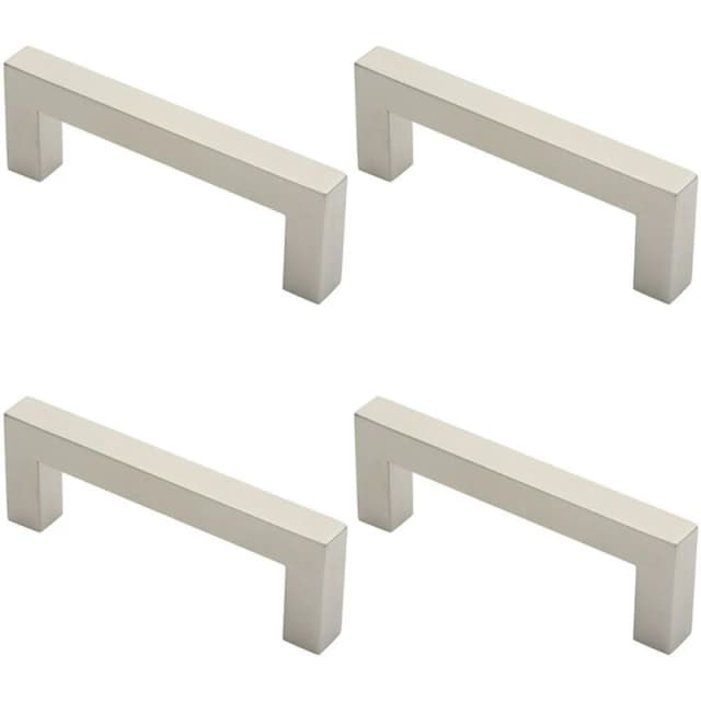 Loops 4x Square Mitred Door Pull Handle 169 x 19mm 150mm Fixing Centres Satin Steel Metallics unisex