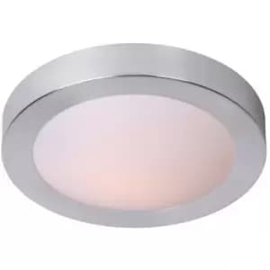 Lucide FRESH - Flush Ceiling Light Bathroom - Ø35cm - 2xE27 - IP44 - Satin Chrome