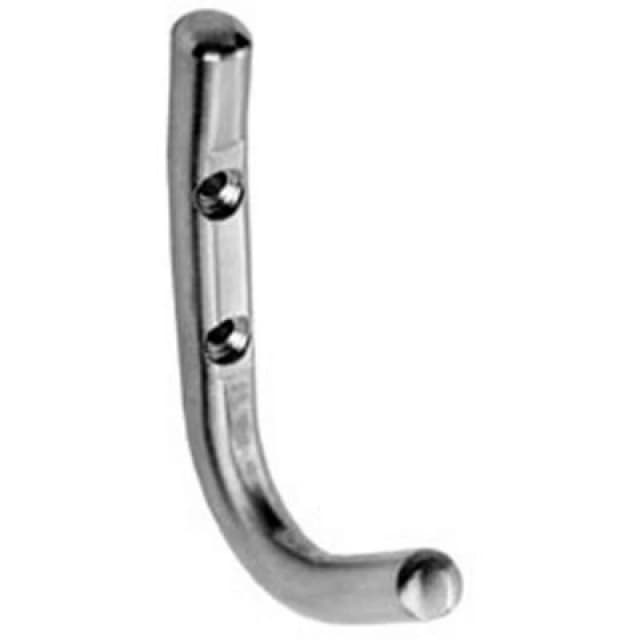 Loops Slimline One Piece Coat Hook 55mm Projection Bright Stainless Steel Metallics