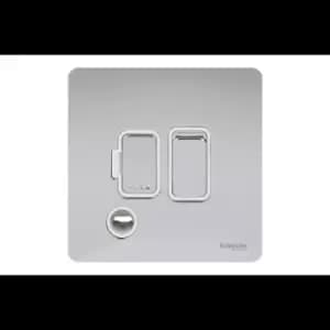 Schneider USFP 13A Switched Fused Spur & Flex Outlet White Insert Polished Chrome - GU5413WPC