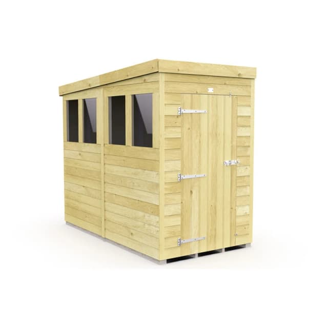 Flat Pack Sheds DIY Sheds 4 x 8 Pent Shed, Brown 4X8PFF