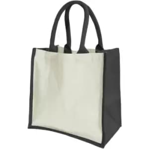 Westford Mill Printers Midi Jute Bag (14 Litres) (Pack of 2) (One Size) (Black) - Black