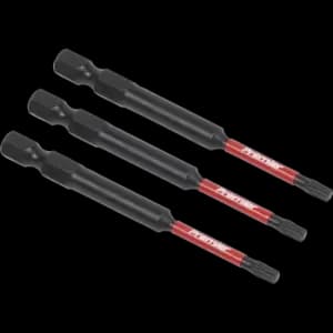 Sealey Impact Power Tool Torx Screwdriver Bits T15 75mm Pack of 3