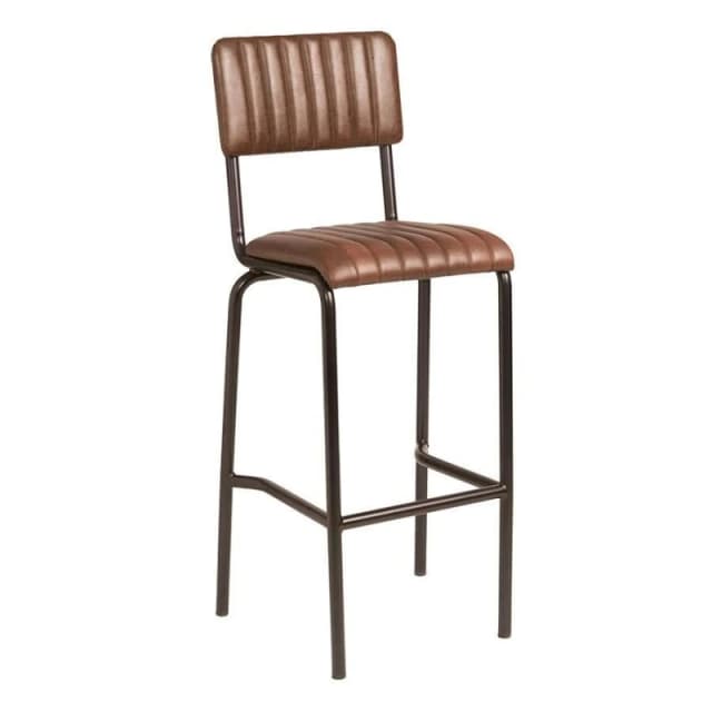 netfurniture Creme Bar Stool - Ribbed - Lascari - Brown Brown