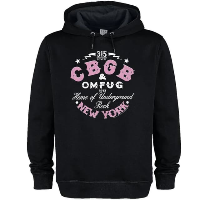 Amplified Mens CBGB Two Tone Logo Hoodie in Black Size: XS Black Male XS