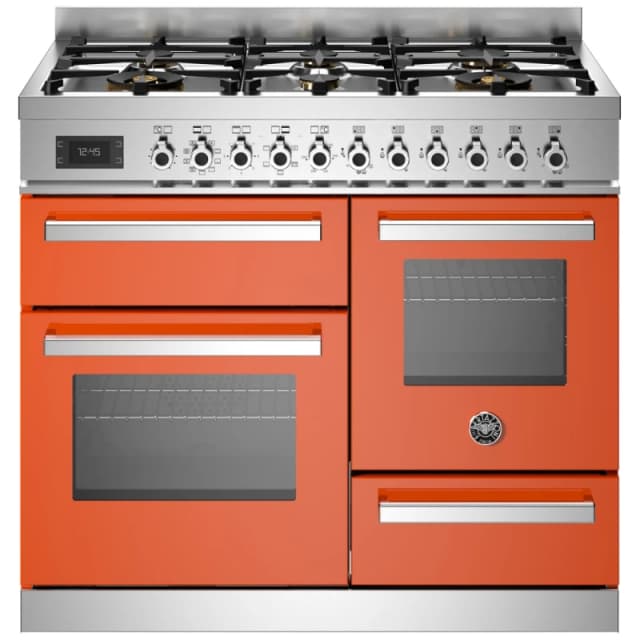 Bertazzoni PRO106L3EART 100cm Professional XG Dual Fuel Range Cooker - Orange PRO106L3EART