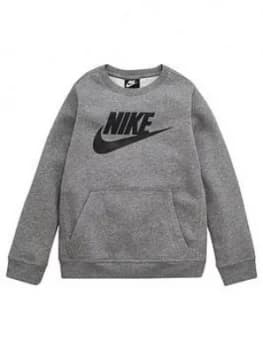 Nike Boys Nsw Club + Hbr Crew Top - Grey