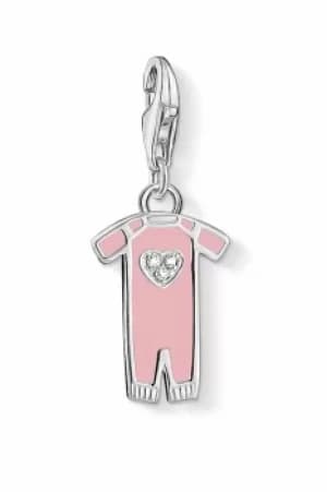 Ladies Thomas Sabo Sterling Silver Charm Club Pink Romper Suit Charm 1455-041-9