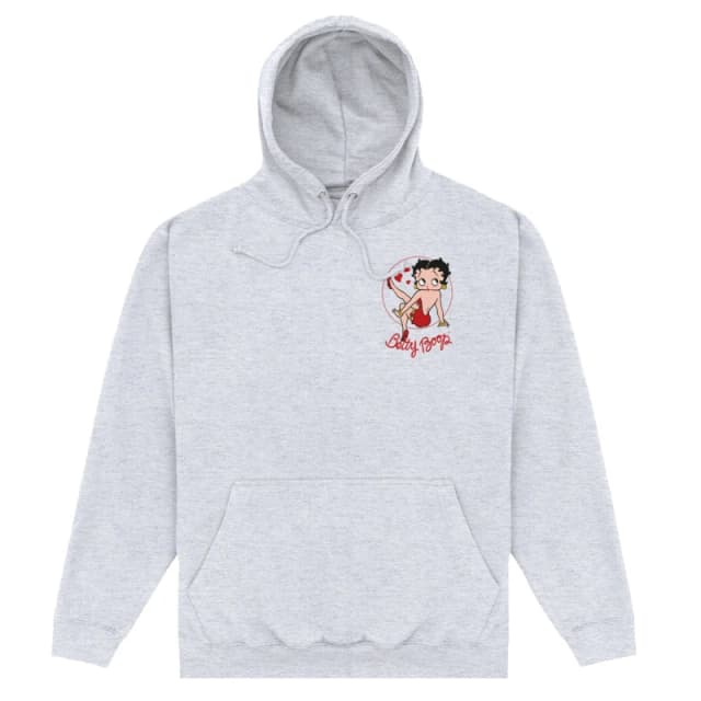 Betty Boop Mens Strike A Pose Hoodie in Grey Size: Small Grey Male S