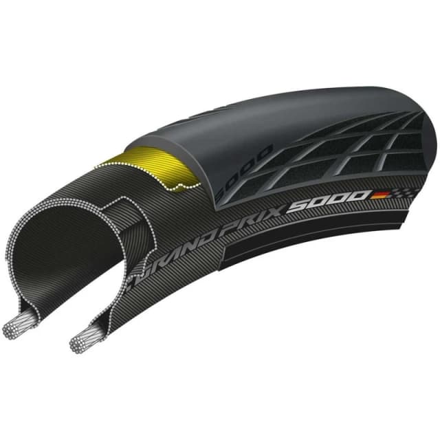 Continental Grand Prix 5000 700C Tubeless Ready Folding Road Tyre Black unisex 700x32c