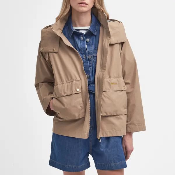 Barbour Perez Showerproof Waxed Cotton-Blend Jacket - UK 8 Multi Coats and Jackets female LSP0171SN31 UK 8