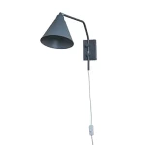 Limdon Dark Grey Plug-In Swing Arm Wall Light