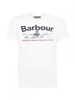 Mens Barbour Beacon Seascape Print White