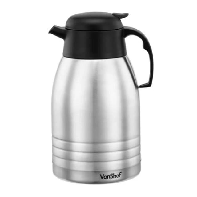 VonShef Double Wall Insulated 2L Termal Coffee Dispenser Metallic Silver unisex