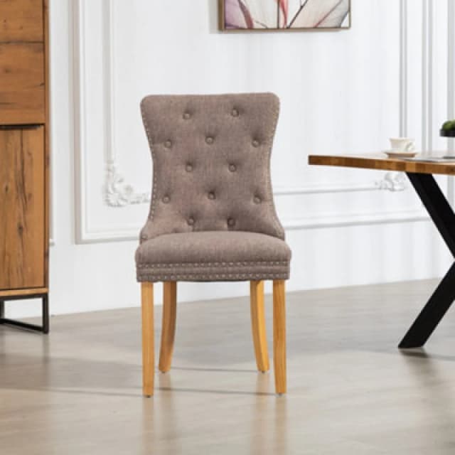 Artemis Home Rezzato Fabric Dining Chairs - Set of 2 in Dark Brown Size: 2 Pack Dark Brown Unisex 2 Pack