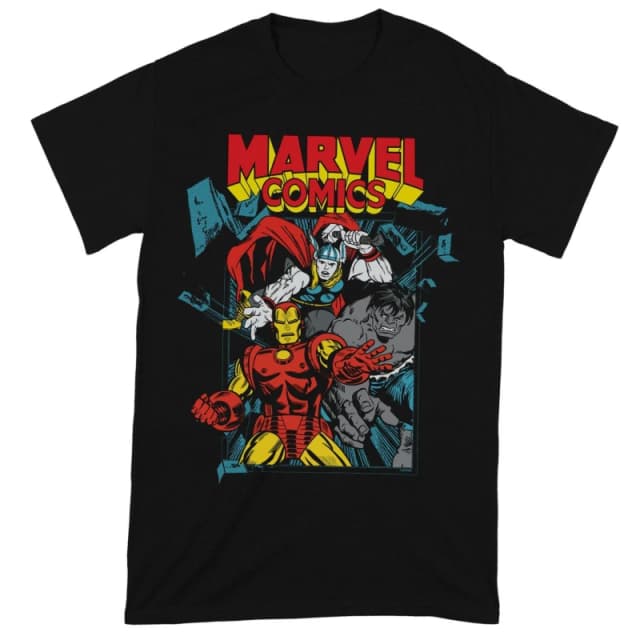 Marvel Comics Marvel Comics Men T-Shirt in Black Size: Small Black S Male 5059958518940