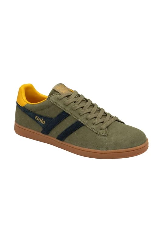Gola Mens 'Equipe Suede II' Suede Lace-Up Trainers in Khaki Size: 7 Khaki Male 7