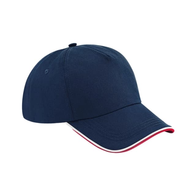 Beechfield Beechfield Men Authentic Piped 5 Panel Cap in Dark Navy Dark Navy One Size Male 5059444612671