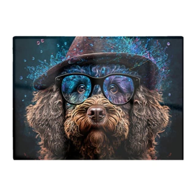 Warren Reed Designer Labradoodle Dog With Glasses Splashart Chopping Board