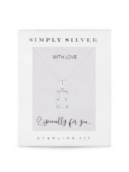Simply Silver Polished Alphabet Initial Pendant Necklace