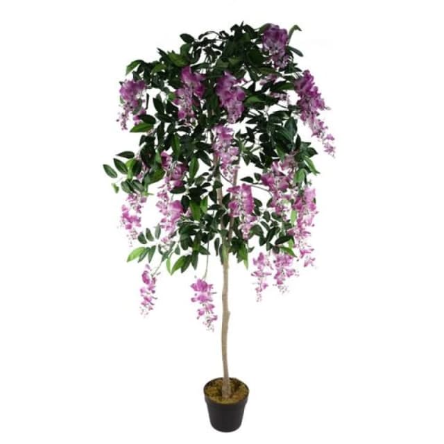 Leaf Artificial Wisteria Tree 150cm Artificial Purple/Pink Realistic Botanik Pink