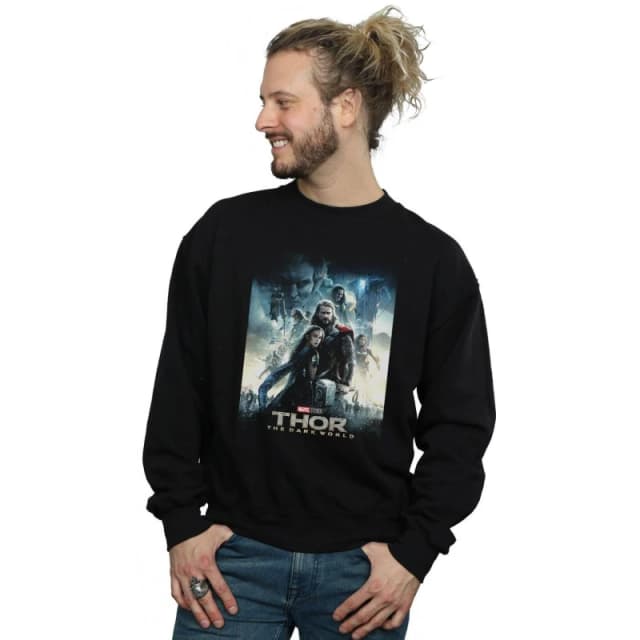 Marvel Marvel Men Thor The Dark World Poster Sweatshirt in Black Size: Small Black S Male 5059276907518