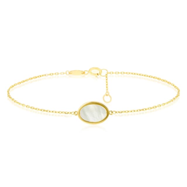 Be You 9ct Gold Oval Mother of Pearl Bracelet Bracelets 7-7.5inch Gold 40189610000