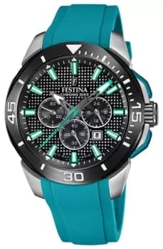 Festina F20642/3 Chrono Bike 2022 Black Dial / Turquoise Watch