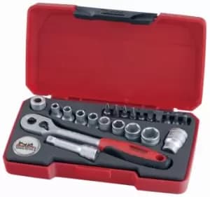 Teng Tools T1422 22 Piece 1/4" Drive Socket, Bit & Accessory Set