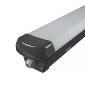 Phoebe LED 4ft IP65 Fitting 40W Manto Sensor Cool White 120° Black Non-Corrosive