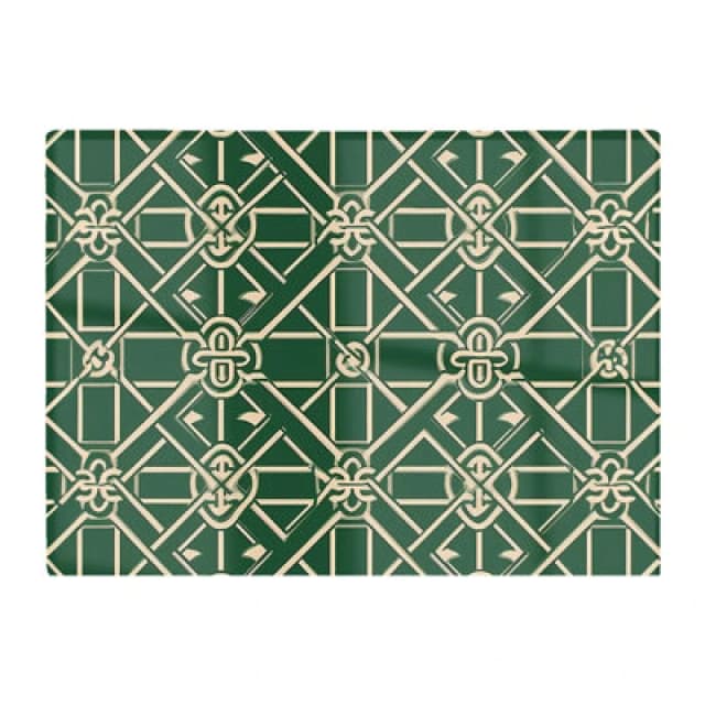 Warren Reed Designer Green Lattice Design Glass Chopping Board